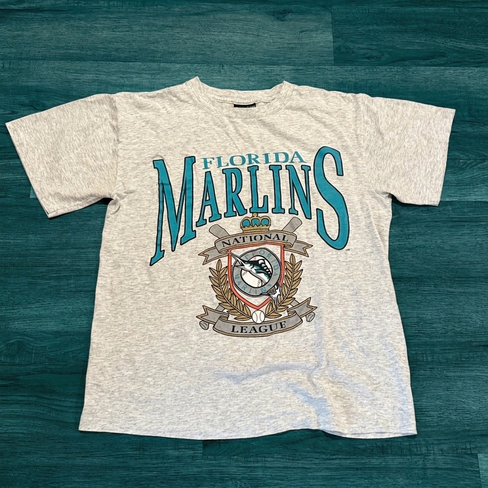 Vintage 90s Florida Marlins T-Shirt Adult Large Home Team Advantage Made in USA
